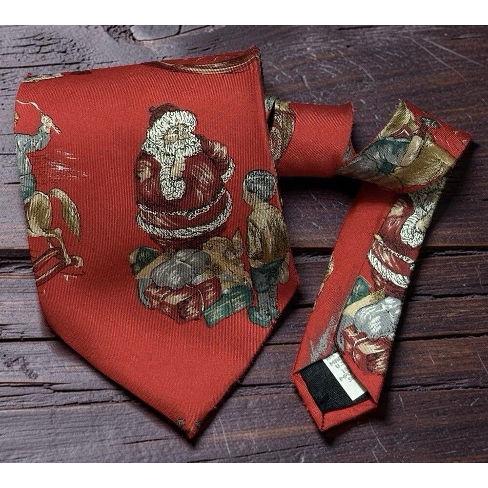 Wembley Vintage Christmas Santa Claus Novelty Neck Tie Red Holiday Neck